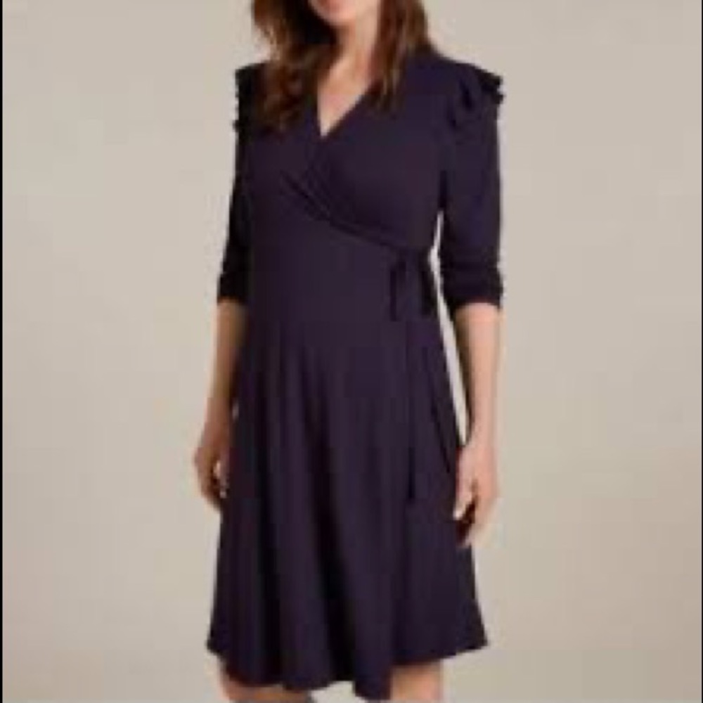 Isabella Oliver Alma Maternity Tie Dress Dark Navy Sz 0